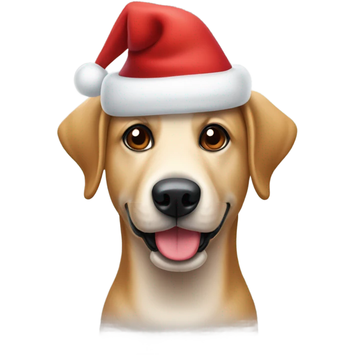 Hund mit einer Weihnachtsmütze  emoji