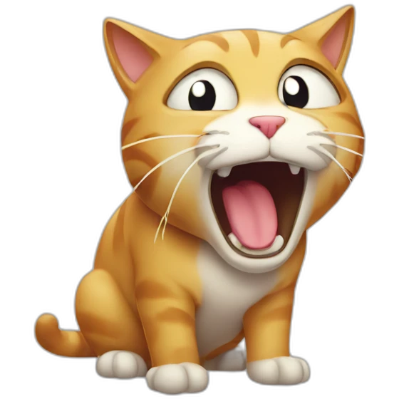 depressed cat screaming emoji