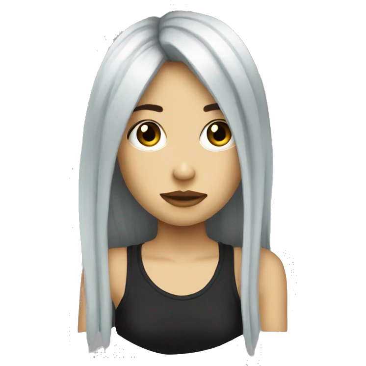 Emo girl long hair emoji