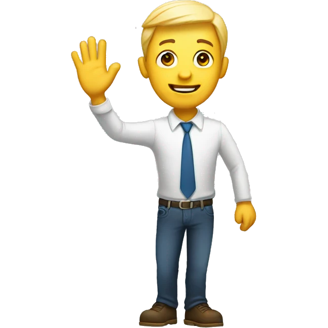 Light man with hand up emoji