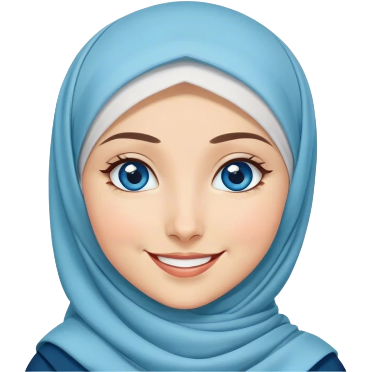 Turkish beautiful finish Konya girl blue eyes with hijab and islamic dress she Winking with smiles  emoji
