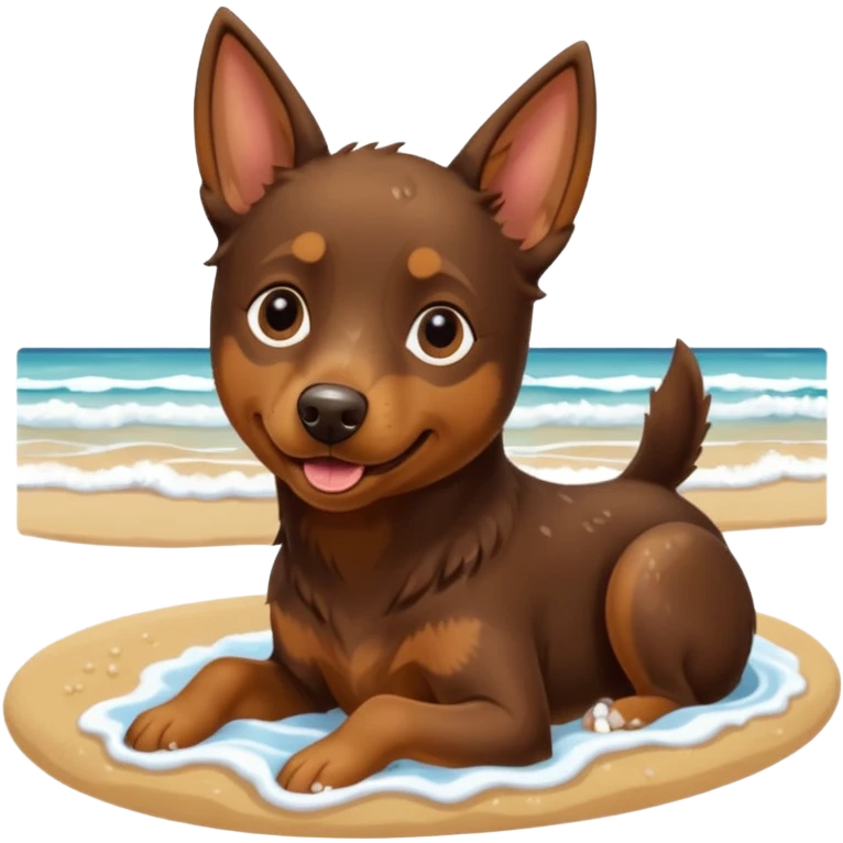 australian kelpie at the beach emoji