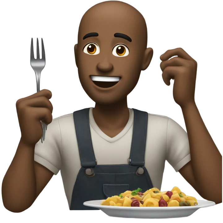 Man eating food emoji