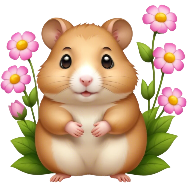 Hamster with flowers emoji
