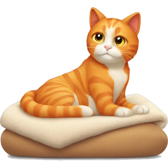 Orange cat cozy time emoji