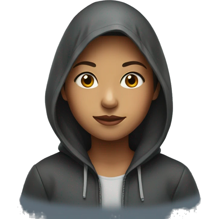girl in hooded portrait emoji