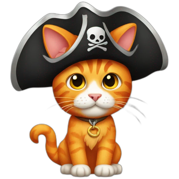 Orange cat pirate emoji