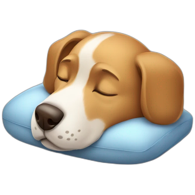 Dog sleeping and Good Night emoji