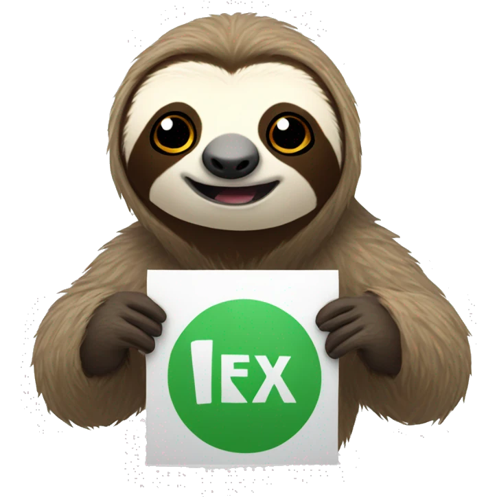 sloth holding a restart sign emoji