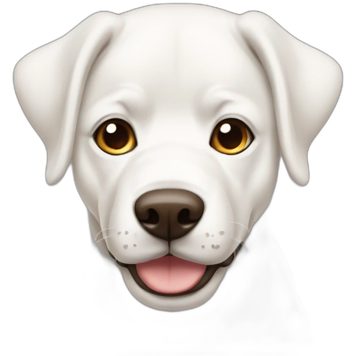 White alabai with chopped ears and far brown eyes emoji