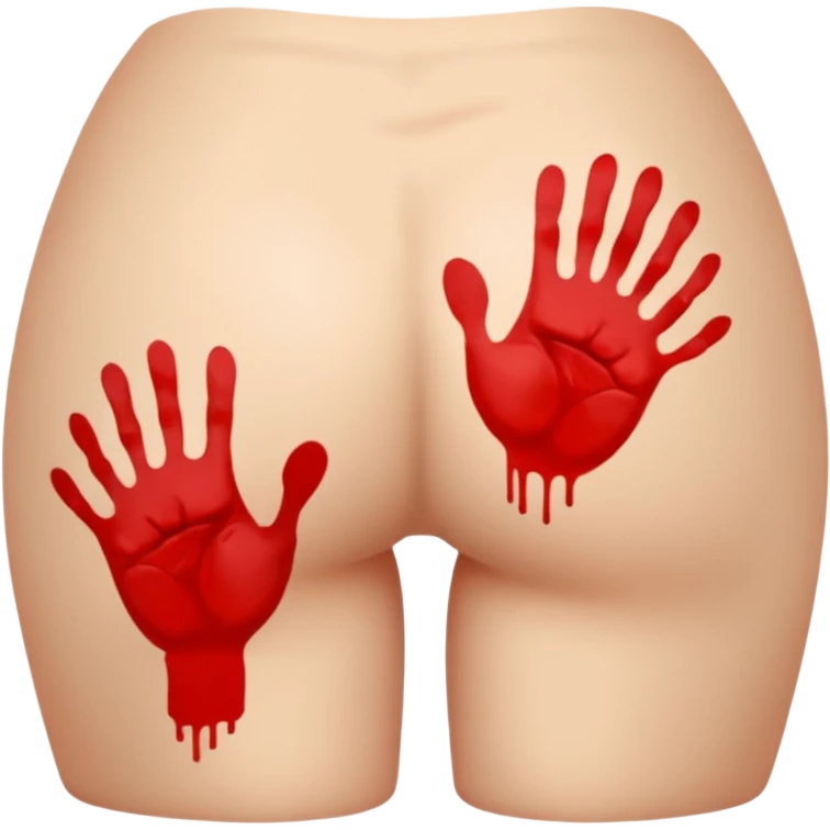 Naked butt with spanked handprint emoji