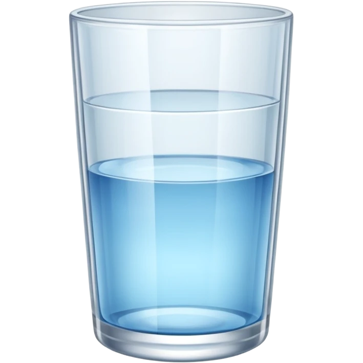 half full glass of water isolated on white background emoji