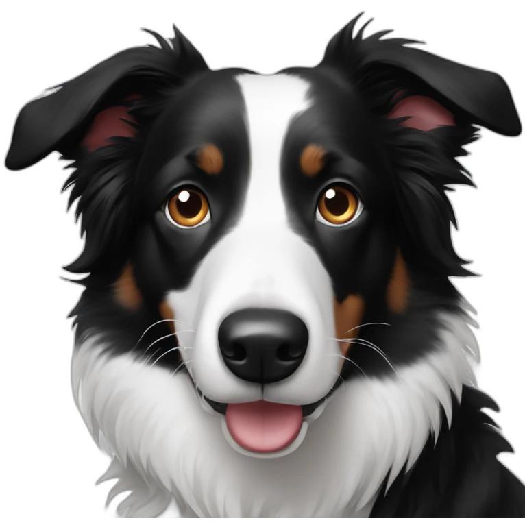 goofy black and white border collie emoji