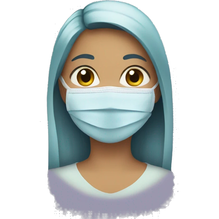 A girl with a face mask on emoji