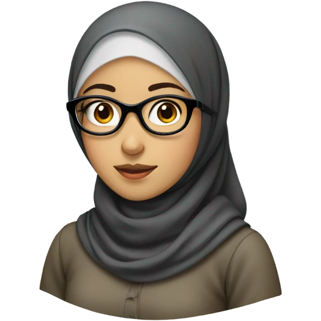 Asian Muslim girl with hijab and glasses  emoji