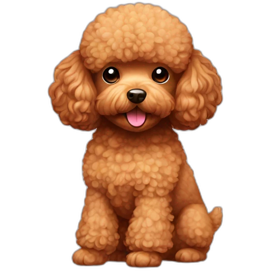 Light brown toy poodle in a toilet emoji