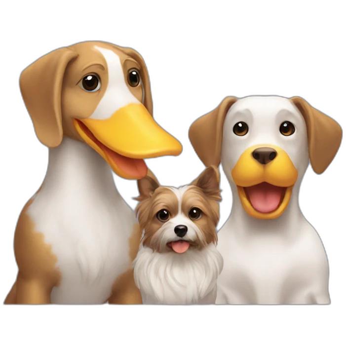 3 ducks and a dog emoji