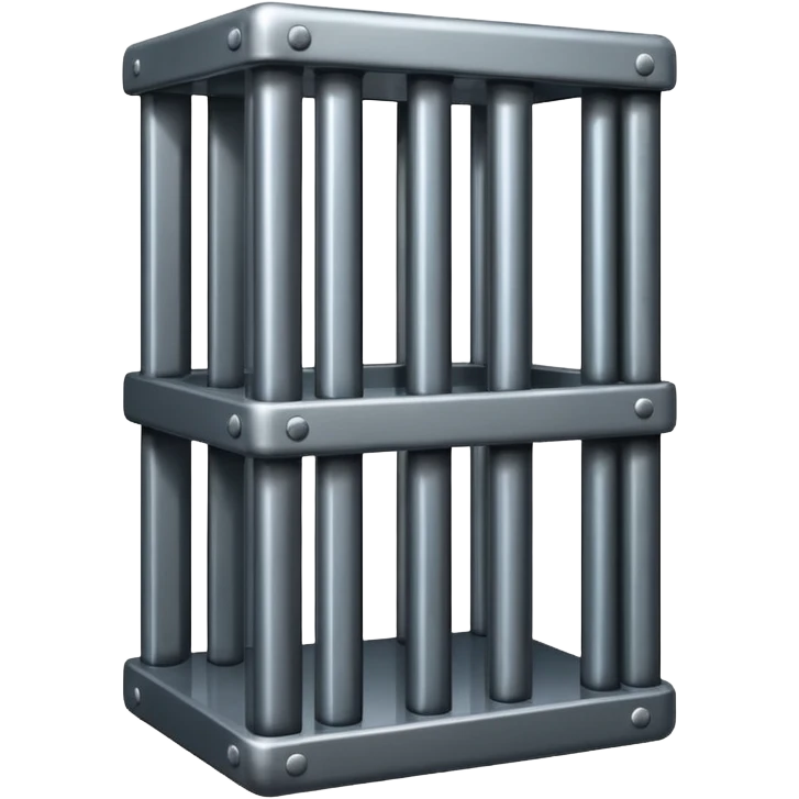 If there was a jail cell emoji in iOS, how would you design and iOS style emoji. Create an jail cell emoji with no prisoner. (Not a cage must be 4 rods facing) emoji