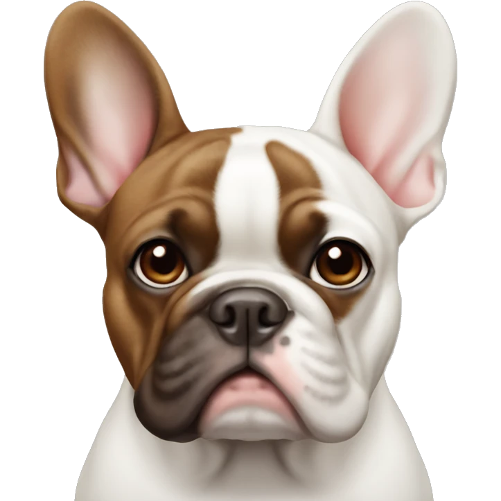 Brown and white French bulldog  emoji
