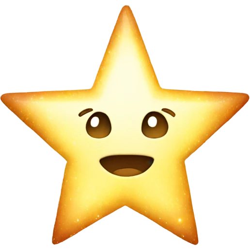 A shining star and heart  emoji