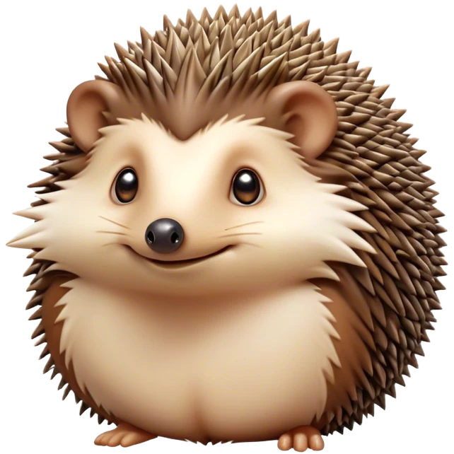 Cinematic Noble Hedgehog Portrait Emoji, Poised and regal, with a compact, spiky build and a rich, earthy Fur of brown spines and a soft underbelly, deep-set soulful beady eyes, Simplified yet sharp and sophisticated features, highly detailed, glowing with a warm, dignified glow, high shine, intelligent and endearing, stylized with an air of woodland charm, focused and attentive, soft glowing outline, capturing the essence of a watchful and confident little hedgehog, so majestic it feels as though it could scurry out of the screen with effortless authority! emoji