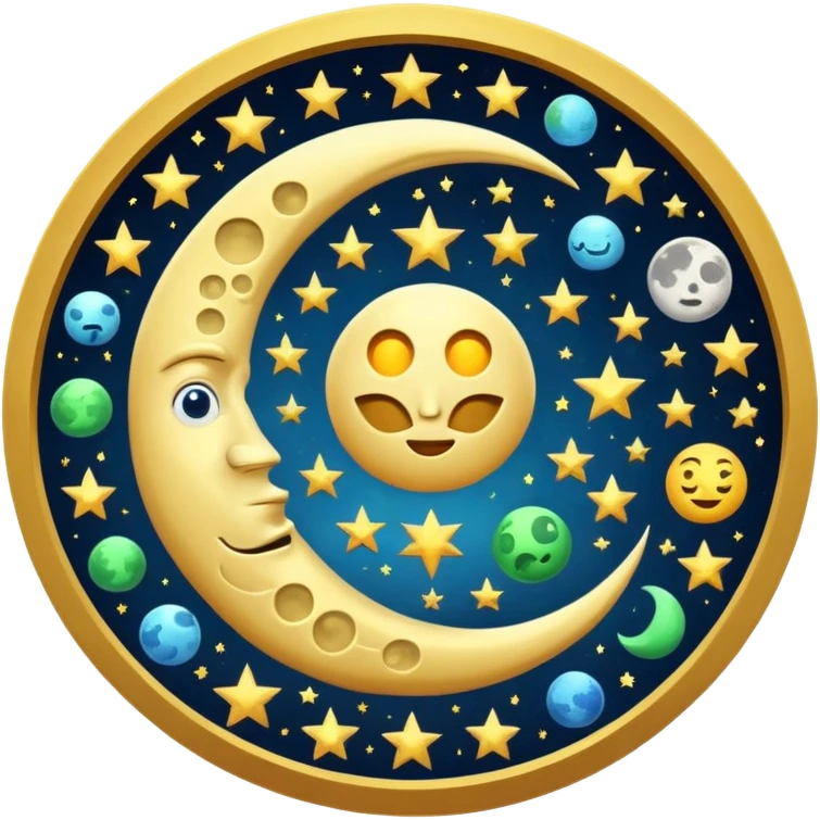 moon with spinning alchemy symbols dizzy emoji