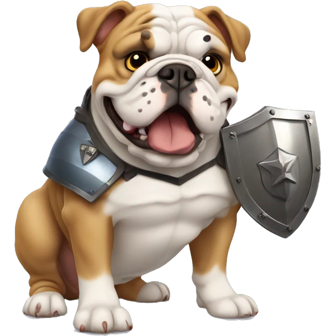 english bulldog with a shield emoji