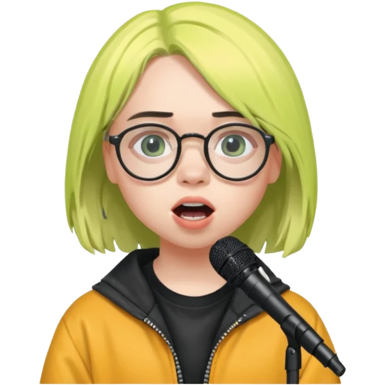 billie eilish with glasses singing  emoji