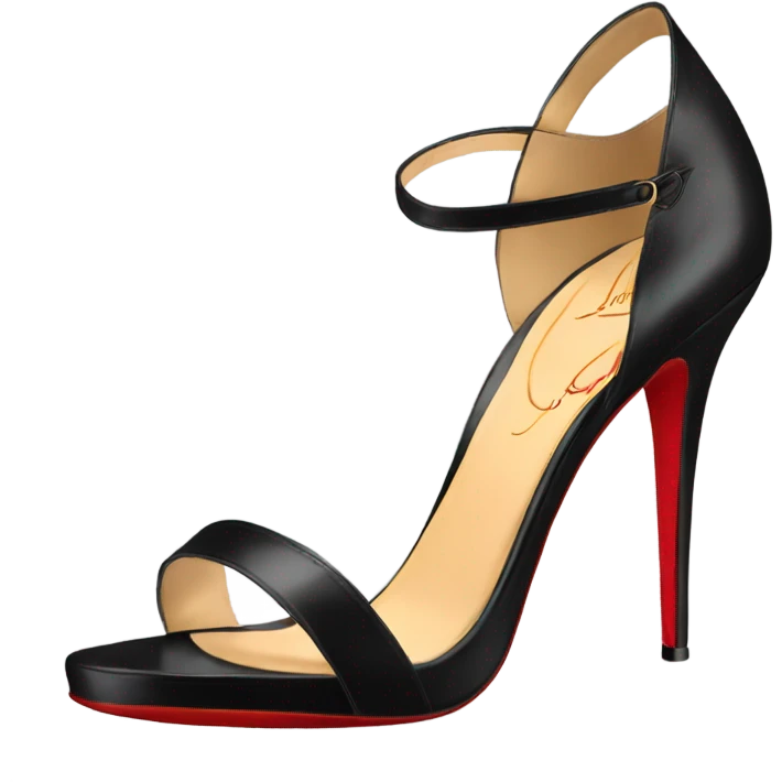 Louboutin 3 inch heels black sandals emoji