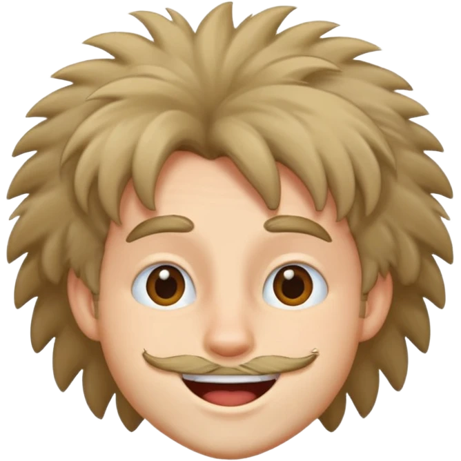 man with furry hair emoji
