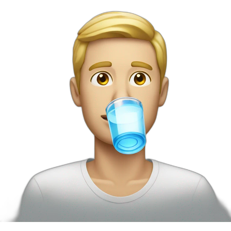 White Man drink water emoji