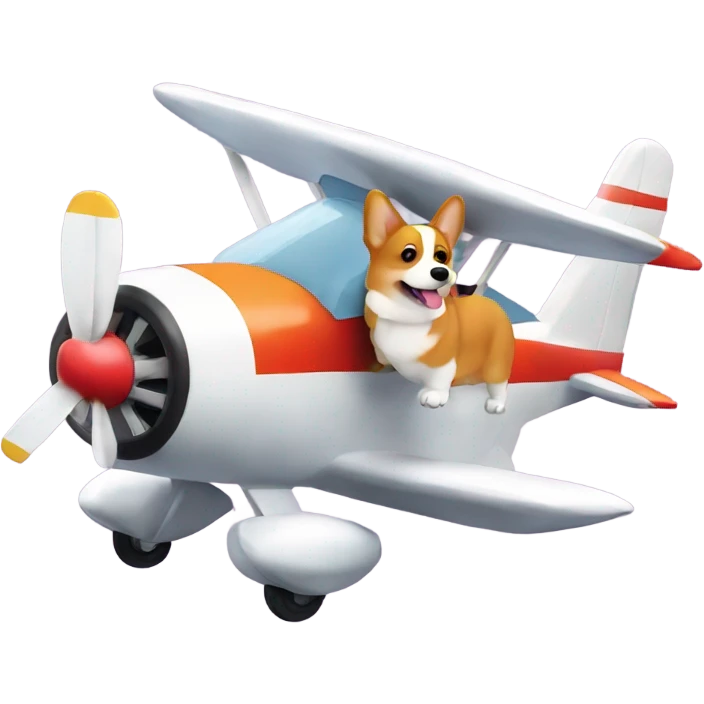 Corgi in a small airplane  emoji