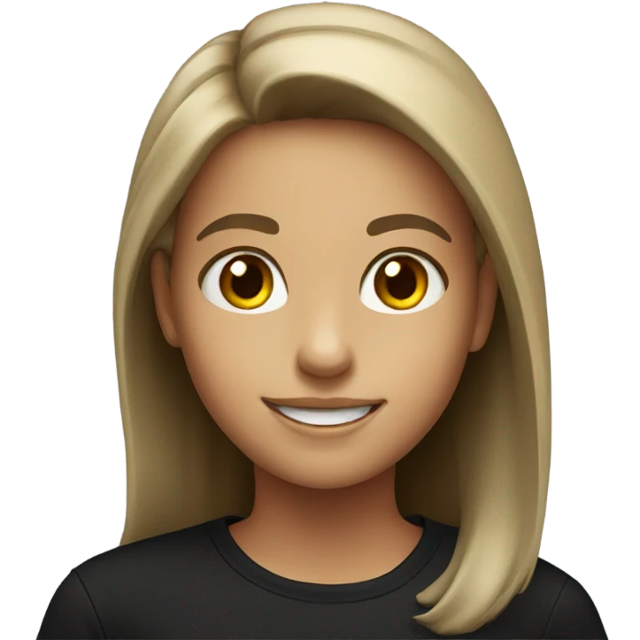 smiling girl in black shirt emoji