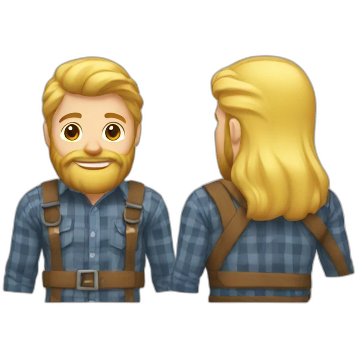 blond lumberjack and bodubuilding emoji