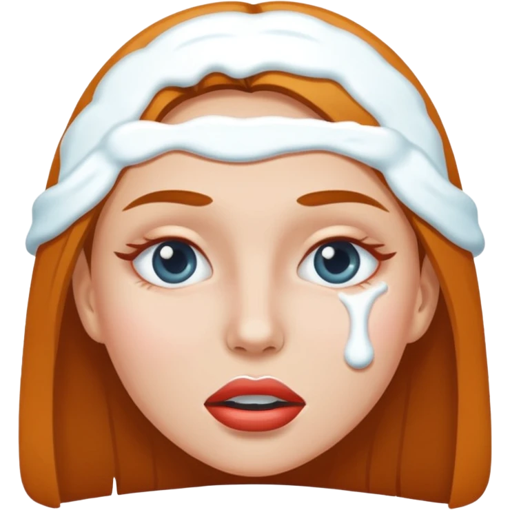 white icing on woman just on the mouth and eye area emoji