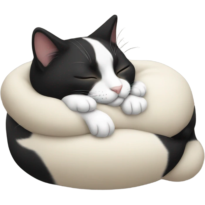 Sleeping tuxedo cat emoji