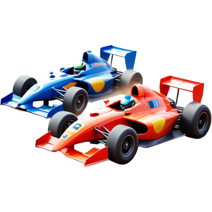 A sleek racing car and motorcycle speeding on a track, leaving a trail of dust behind. The scene captures the thrill of high-speed competition, with blurred motion and vibrant colors, highlighting the dynamic energy of motorsport. emoji