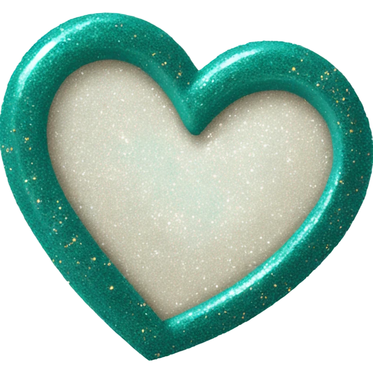 Teal glitter heart emoji