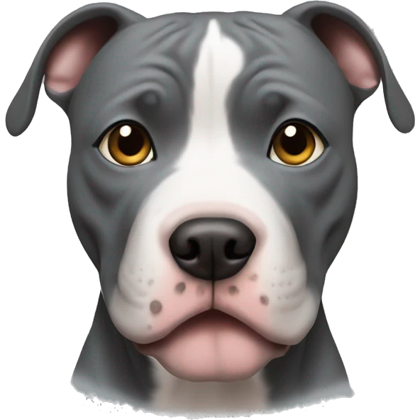 pitbull with a grey spot on his right eye emoji