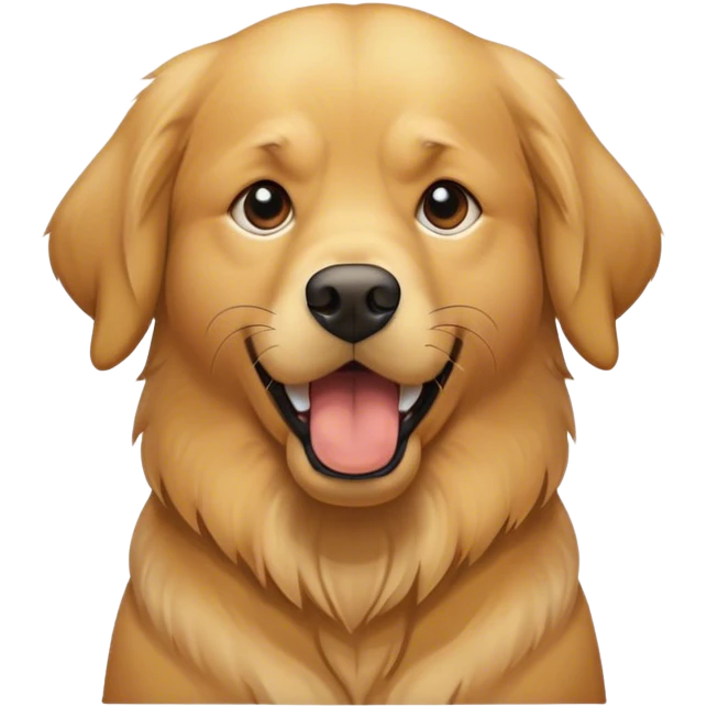 Golden retriever, looking angry emoji