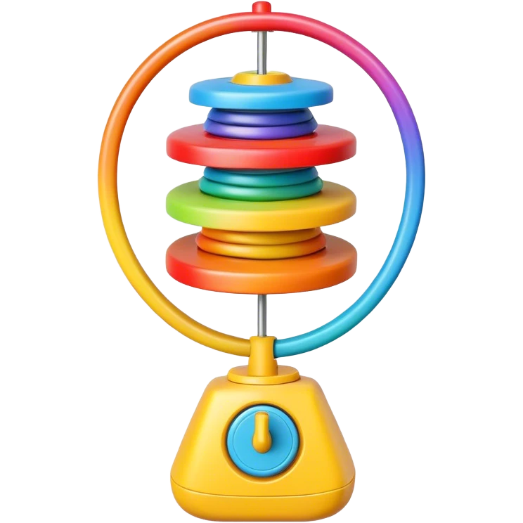 Emoji of a toy top with a string emoji
