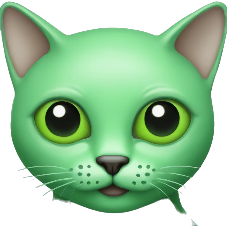 green alien cat face shape eyes emoji