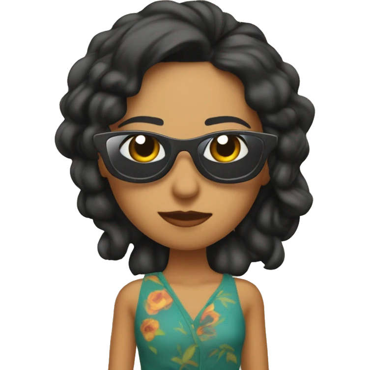 Camila mendez, the actress from rivadale, with sunglases emoji
