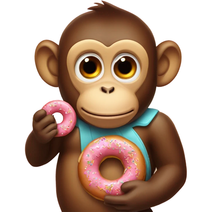 a monkey eating a donut emoji