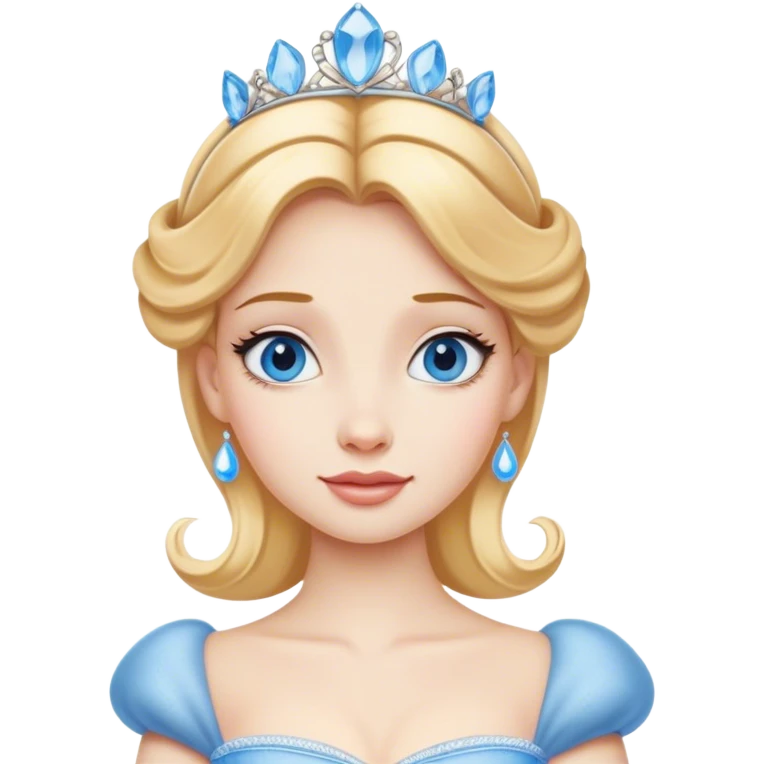 Cinematic Realistic Yawning Cinderella Portrait, showcasing lifelike porcelain skin and intricately detailed golden-blonde hair styled flawlessly as she mid-yawn reveals a moment of tender vulnerability. Her half-closed blue eyes and relaxed expression are rendered with natural, soft lighting that emphasizes the subtle textures of her face and the detailed, flowing fabric of her iconic gown. The scene glows with a cozy, authentic warmth that captures a rare, intimate moment of repose. emoji