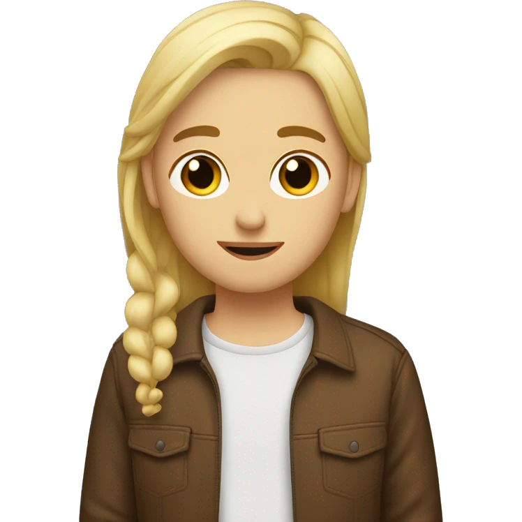 Blonde guy kissing brown haired girl emoji