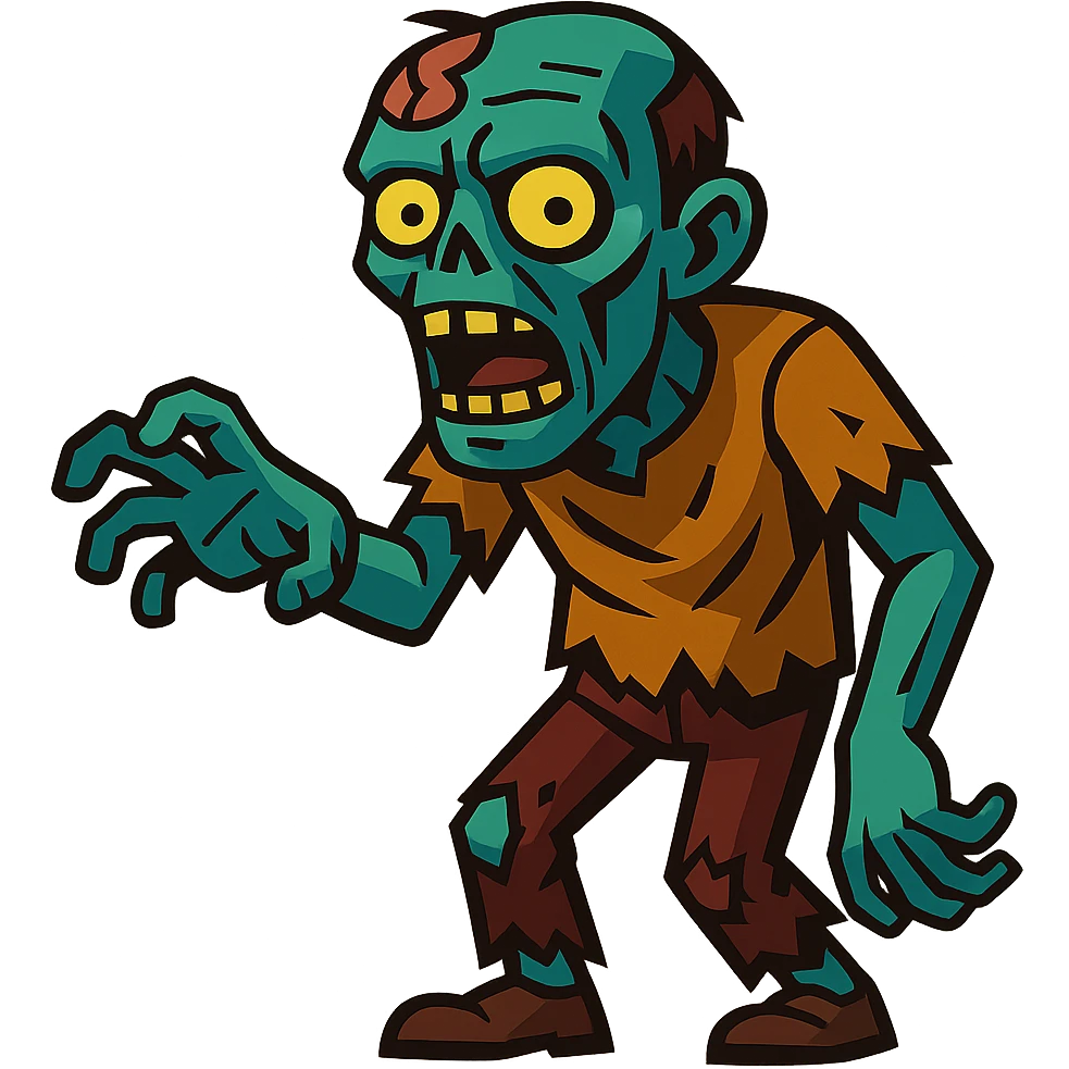 vibrant toon style zombie inspired by The Walking Dead emoji
