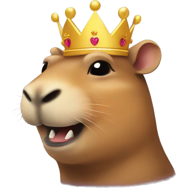 Capybara smiling with a crown  emoji