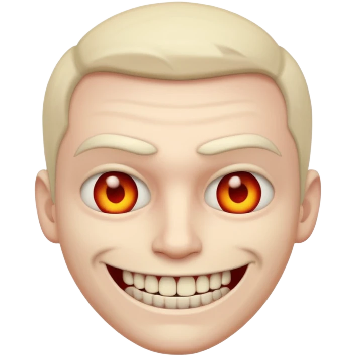 A emoji in which there is a deadly smile like toji from jujutsu kaisen and he is looking towards me scary way, male character  emoji