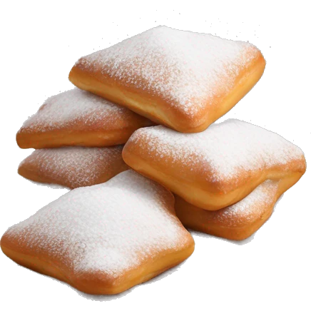 Beignets sprinkled with powdered sugar emoji